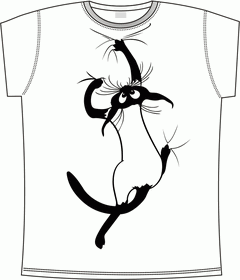 кошка на стене white